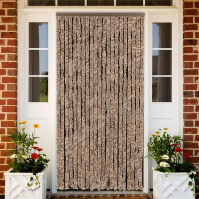 Afbeelding van Vliegengordijn 90x200 cm chenille beige en donkerbruin