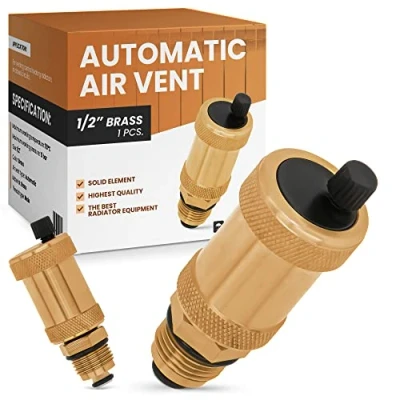 Afbeelding van automatische koelventilatie 1/2 inch ventiel ontluchtingsschroef eenvoudige ontluchting voor verwarmingen kleur messing