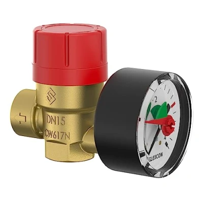 Afbeelding van Flamco Prescomano veiligheidsventiel met manometer, veiligheidsventiel, drukregelaar Rp1/2&quot; x 3,0bar NF 27684