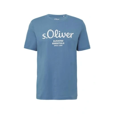 Afbeelding van s.Oliver MIT LOGO Tshirt print, Heren, Maat: Small, Ozeanblau