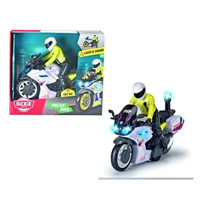 Afbeelding van Dickie Toys 203712018027 Portugese politiemotor, 17 cm, met figuur, wrijvingsmechanisme, licht en geluid, vanaf 3 jaar