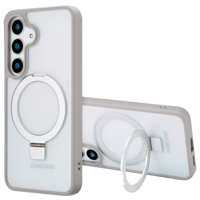 Afbeelding van Samsung Galaxy S25 MagSafe Hoesje Kunststof Accezz Hardcase/Backcover Grijs Telefoonhoesje Shockproof/Valbescherming