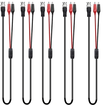 Afbeelding van CLDIY BNC Dubbele alligator Clip Test Cable Probe Lead Oscilloscoop Test, Probes naar 92 cm (5 stuks