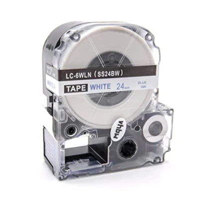 Afbeelding van vhbw Tape cassette cartridge 24mm voor Epson LabelWorks LW 1000P, 600P zoals LC 6WLN, SS24BW.