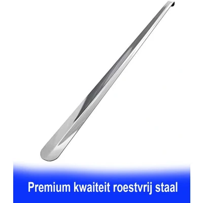 Afbeelding van Schoenlepel Lang RVS 52 CM van premium kwaliteit Roestvrij Staal schoentrekker