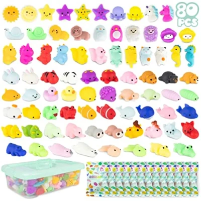 Afbeelding van Mochi Squishy Speelgoed Feestzakvullers Kinderen 80 Stuks BONNYCO Feestartikelen, Unisex, Knijpbaar Fidget Pinata Vuller Verjaardagen Meisjes en Jongens Kawaii