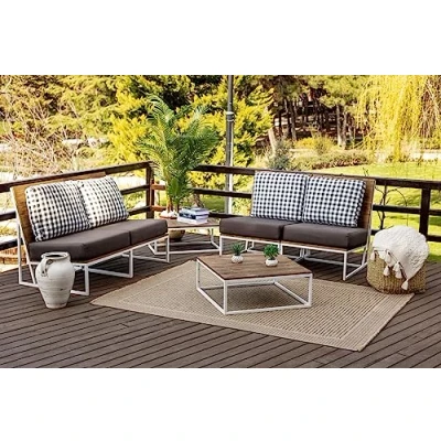 Afbeelding van SURYA Buitenkleed Balkon, Terras, Keuken Jute Look Tapijt MINDY Beige/Zwart 120x170 cm