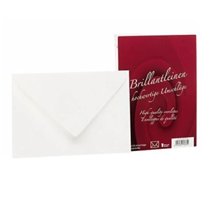 Afbeelding van Rössler Papier 20211833 Briljant linnen Gevoerde enveloppen, DIN C6, 25 stuks, wit