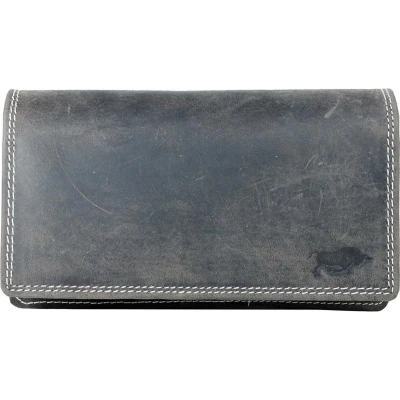 Afbeelding van Leren Dames Portemonnee Donkerbruin RFID Ideale Vintage Leer Anti Skim