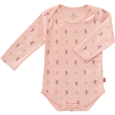 Afbeelding van Fresk Romper met Lange Mouwen 0 3 m Kraamcadeau Babykleding Biologisch Katoen Roze Seahorse