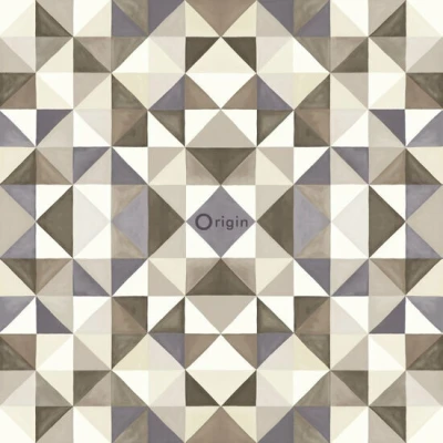 Afbeelding van Origin Wallcoverings behang kubisme bruin en beige 346909 53 cm x 10,05 m