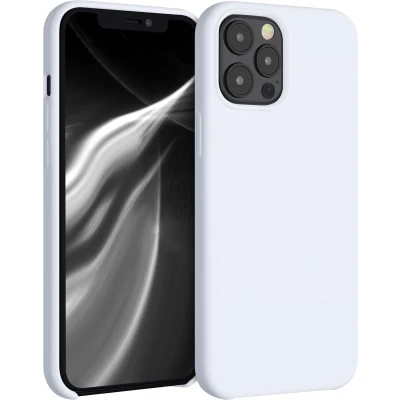 Afbeelding van kwmobile telefoonhoesje geschikt voor Apple iPhone 12 Pro Max Hoesje met siliconen coating Smartphone case in wit