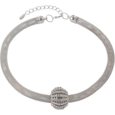 Afbeelding van Behave Klassieke ketting met hanger en steentjes