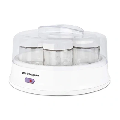 Afbeelding van Orbegozo YU 2350 Yoghurtbereider, 7 glazen met 200 ml inhoud, transparant deksel, aan/uit schakelaar, 15 watt