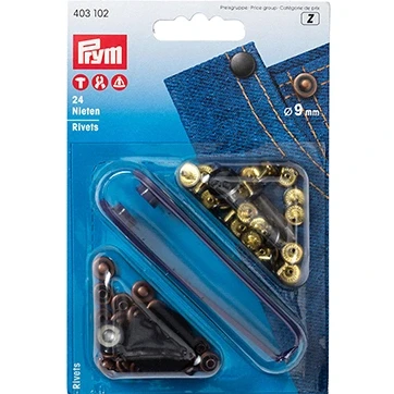 Afbeelding van Prym Siernieten 9mm Oud Koper/Gebronsd
