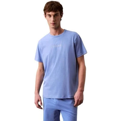 Afbeelding van Calvin Klein Heren T shirt met korte mouwen en ronde hals, Blauw (Gletsjer), M