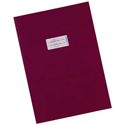 Afbeelding van Herma, Notitieboekje + schrijfblok, Schriftbeschermer, van karton, DIN A4, wijnrood, stevig en hoge kwaliteit, met etiket, voor een (A4, Hardcover)