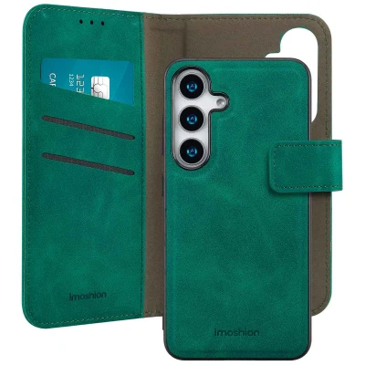 Afbeelding van Samsung Galaxy S25 Hoesje Kunstleder imoshion 2 in 1 Case/Bookcase Donkergroen Telefoonhoesje