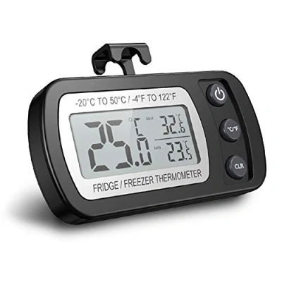 Afbeelding van Koelkastthermometer, digitaal, waterdicht, met goed leesbaar lcd display, lezen, perfect voor binnen en buiten, thuis, restaurants, bars, cafés