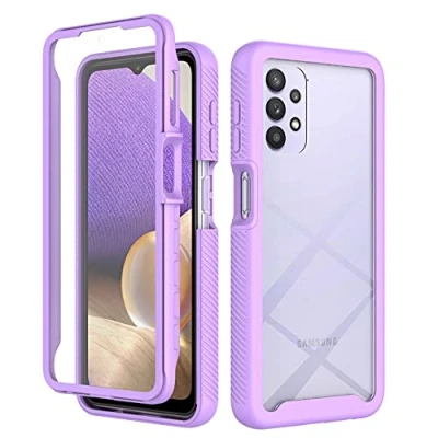 Afbeelding van XINNI Hoesje voor Samsung Galaxy A32 4G, 360 graden schokbestendige beschermende allround bescherming met ingebouwde schermbeschermer, robuuste bumper buitenhoes, lichtpaars