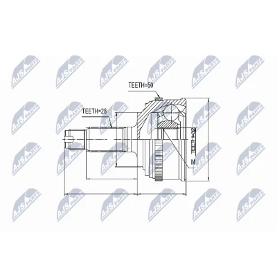 Afbeelding van Homokineet reparatie set, aandrijfas NTY NPZ HD 034