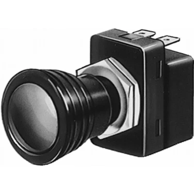 Afbeelding van HELLA VALUEFIT schakelaar S06 Trekactivering Aantal aansluitingen: 3 Geschroefd Aan/Uit Boring Ø: 14.5mm Schakelaarverlichting: Groen 6ED 004 778 021
