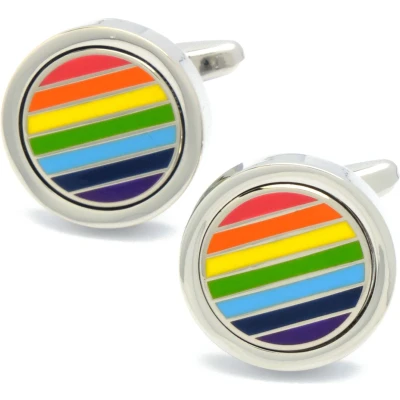 Afbeelding van Manchetknopen Regenboog Vlag Gaypride Rond