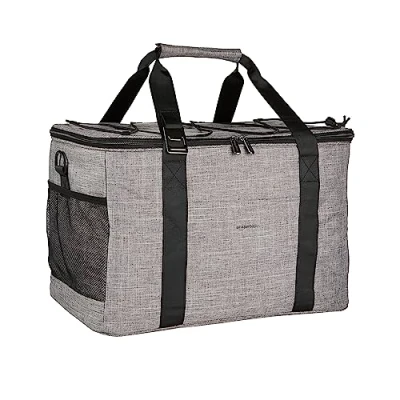 Afbeelding van Amazon Basics Koelbox, opvouwbaar, waterdicht, lichtgewicht, geïsoleerd, inhoud van 40 liter (50 blikjes), grijs