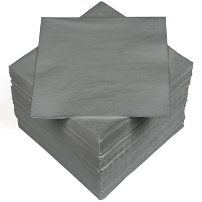 Afbeelding van HEKU 30241 25: 100 effen servetten, 3 laags, 33x33cm, grijs