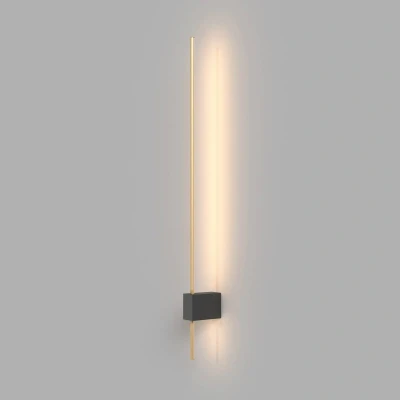 Afbeelding van Maytoni LED wandlamp Pars, 62,3 cm, zwart/goud, aluminium