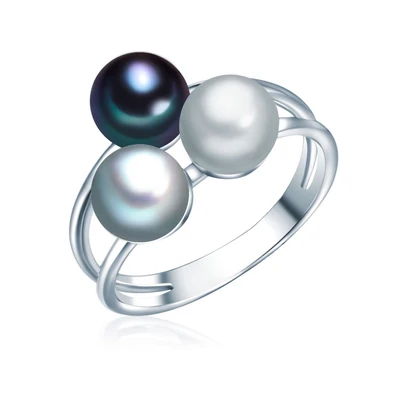 Afbeelding van Valero Pearls Ring enziaan / zilver parelwit