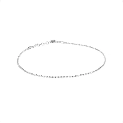Afbeelding van YO&amp;NO Enkelbandje Zilver Ballchain 26cm Sieraden Vrouw Gerhodineerd 925