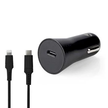 Afbeelding van USB autolader Nedis 1 meter (Lightning, 12W, Zwart)