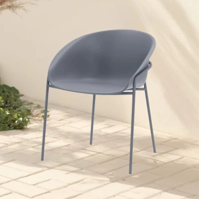 Afbeelding van DS4U Ella terrasstoel grijs Kunststof
