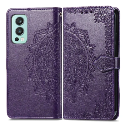 Afbeelding van OnePlus Nord 2 Hoesje Kunstleder iMoshion Bookcase Paars Telefoonhoesje