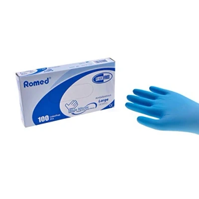 Afbeelding van Romed Nitril handschoenen 100 stuks XL Blauw Poedervrij en latexvrij