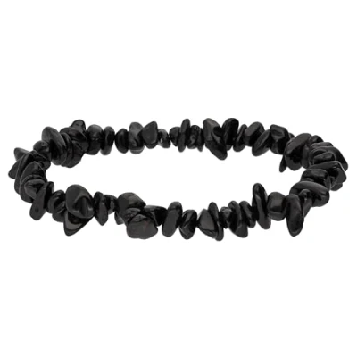 Afbeelding van Lebensquelle Plus Zwarte toermalijn/schorl splinterarmband, hoogwaardige edelsteenarmband, 19 centimeters, Edelsteen, Toermalijn