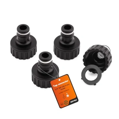 Afbeelding van MIVOS 4 x kraanverbinders aansluiting voor kranen met 3/4 inch BSP (26,4 mm) buitendraad kraanadapter snelkoppeling tuinslang gemaakt van 90% gerecycled kunststof, RM R8113