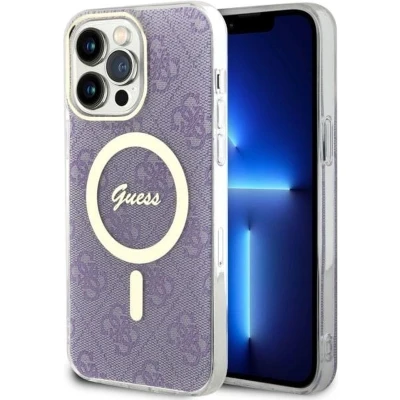 Afbeelding van Guess 4G Back Case (MagSafe Compatible) Geschikt voor Apple iPhone 14 Pro Max (6.7&quot;) Paars