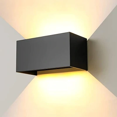 Afbeelding van ENCOFT Led wandlamp voor binnen en buiten, 24 W, zwart, buitenlamp, wandlamp, IP65 waterdicht, 3000 K, warmwit, wandverlichting, up down, lichtstraal instelbaar, balkon, woonkamer, slaapkamer