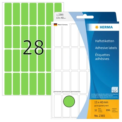 Afbeelding van Etiket HERMA 2365 13x40mm groen 896stuks