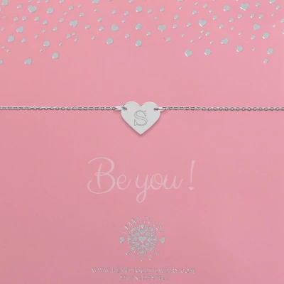 Afbeelding van Heart to Get Zilverkleurige armband Initalen hart met Letter Initialen initiaal