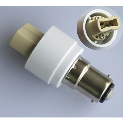 Afbeelding van 2 x B15 B15D / BA15D adapter naar G9 fitting converter voor halogeen led stiftfitting