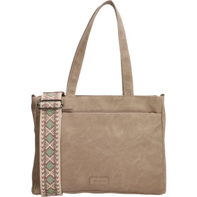 Afbeelding van Beagles Malaga Hand &amp; Schoudertas Shopper met Trendy Schouderband Tote Bag Lichttaupe