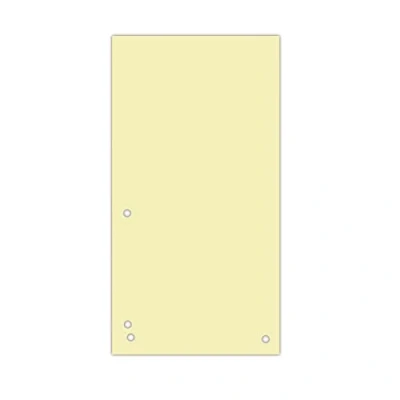Afbeelding van DONAU 100 stuks scheidingsstroken/kleur: geel/1/3 A4 van 190 g/m² gerecycled karton/4 voudige perforatie/23,5 x 10,5 cm/gelocht/tabbladen mappen tabbladen / Made in EU