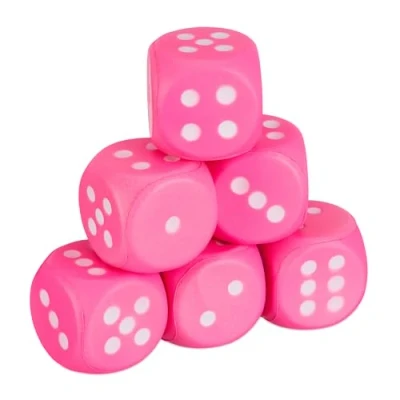 Afbeelding van Relaxdays foam dobbelsteen set van 6 leren rekenen sinterklaas zacht schuim