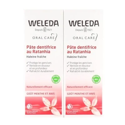 Afbeelding van Weleda Ratanhia Tandpasta Set van 2 x 75 ml