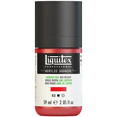 Afbeelding van Liquitex 2059894 Professional Acrylic Gouache, acrylverf met gouache eigenschappen, lichtecht, watervast 59ml Fles, Cadmium Free Red Medium