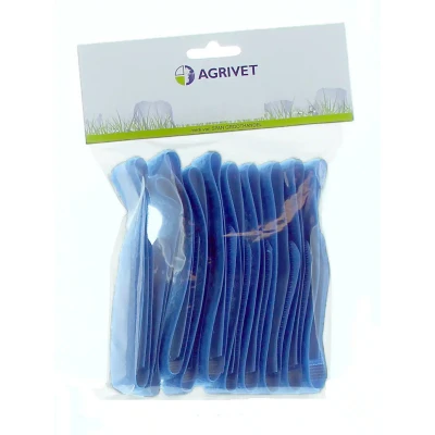 Afbeelding van Agrivet Koeherkenningsbandje klittenband blauw 10stuks