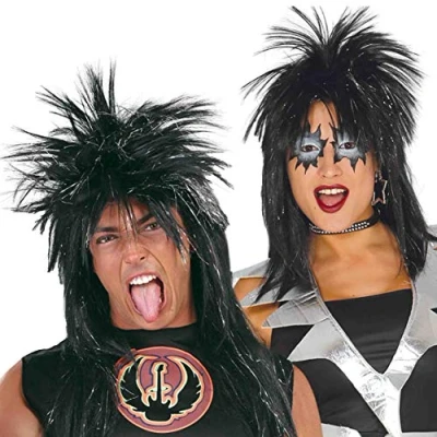Afbeelding van Fiestas Guirca Verkleedpruik Punk Synthetisch Zwart One size